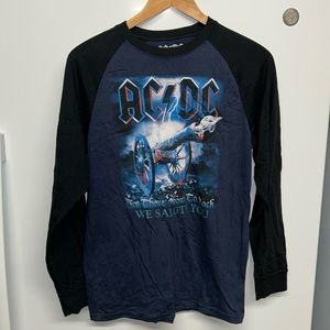 AC DC For Those About To Rock, We Salute You Two-Toned Long Sleeve T-shirt- Med.
